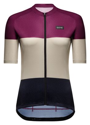 Maillot Manches Courtes Gore Wear Spirit Stripes Violet/Beige