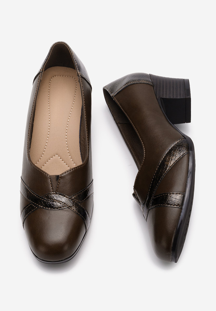Chaussures à petit talon kaki Annie