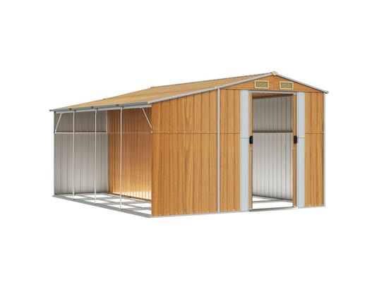 VIDAXL - Abri de jardin marron clair 277x365,5x179 cm acier galvanisé