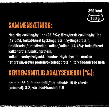 Tørfoder m. kalkun og kylling