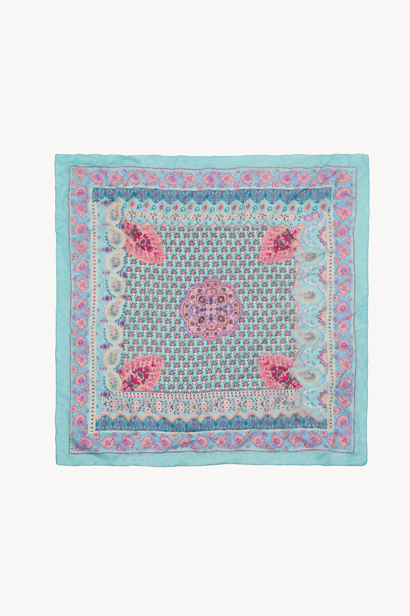 Lenço de seda estampado Zaida - Borgonha