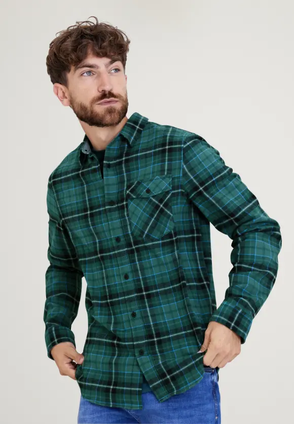 Hemd mit Karomuster - Jungle Green