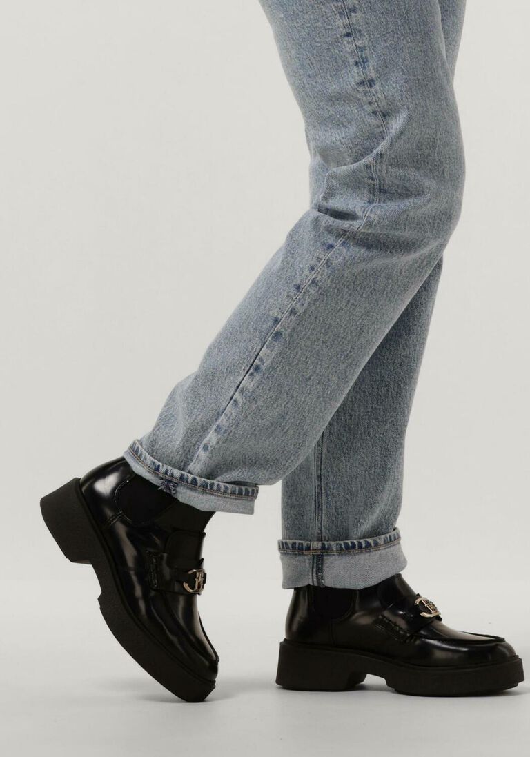 TOMMY HILFIGER zwarte tommy hilfiger enkelboots th hardware loafer boot