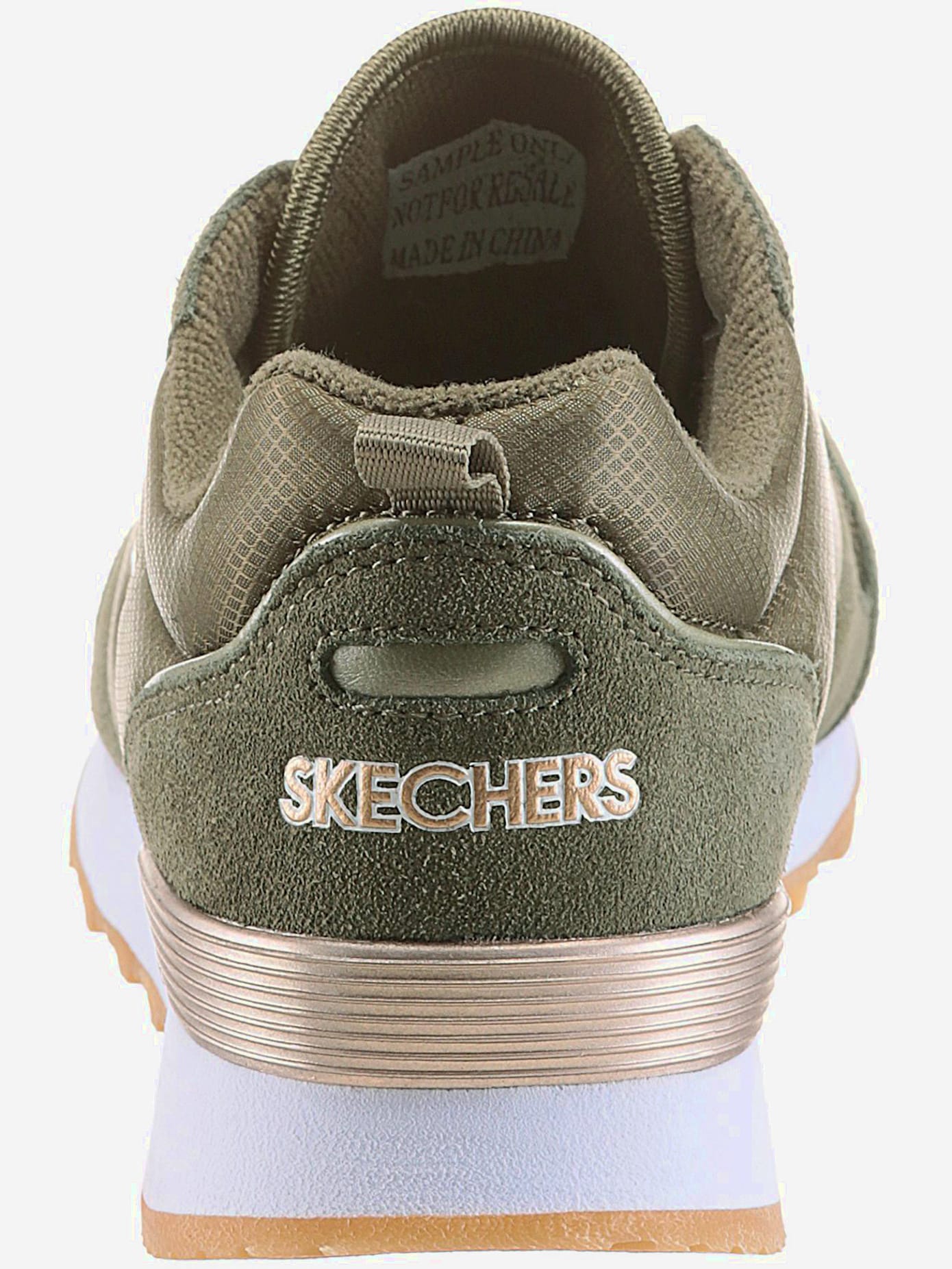 Baskets sneakers hybrides skechers en cuir velours doux, textile et synthétique