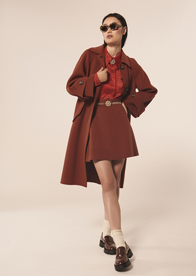 Manteau Maggymarron en laine double face