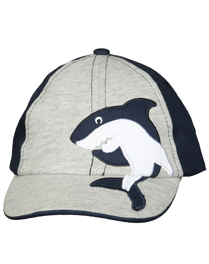 Basecap OCEAN – HAI in grau melange/dunkelblau