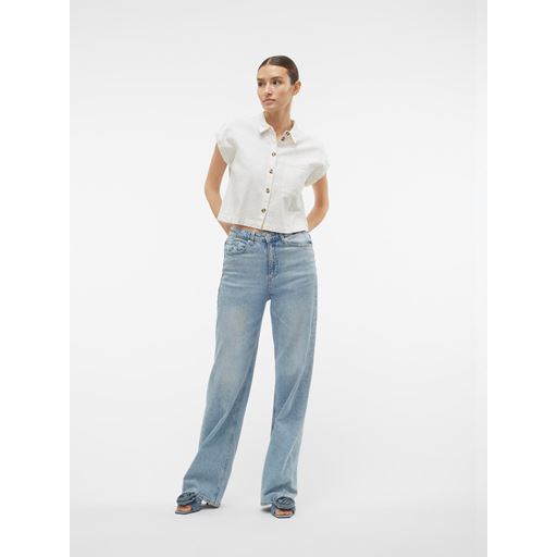 Vero Moda Luna Cropped Skjorte, Birch, S