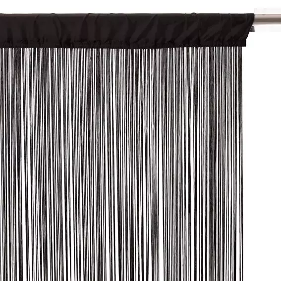 Rideau de fil (90 x H200 cm) Uni Noir