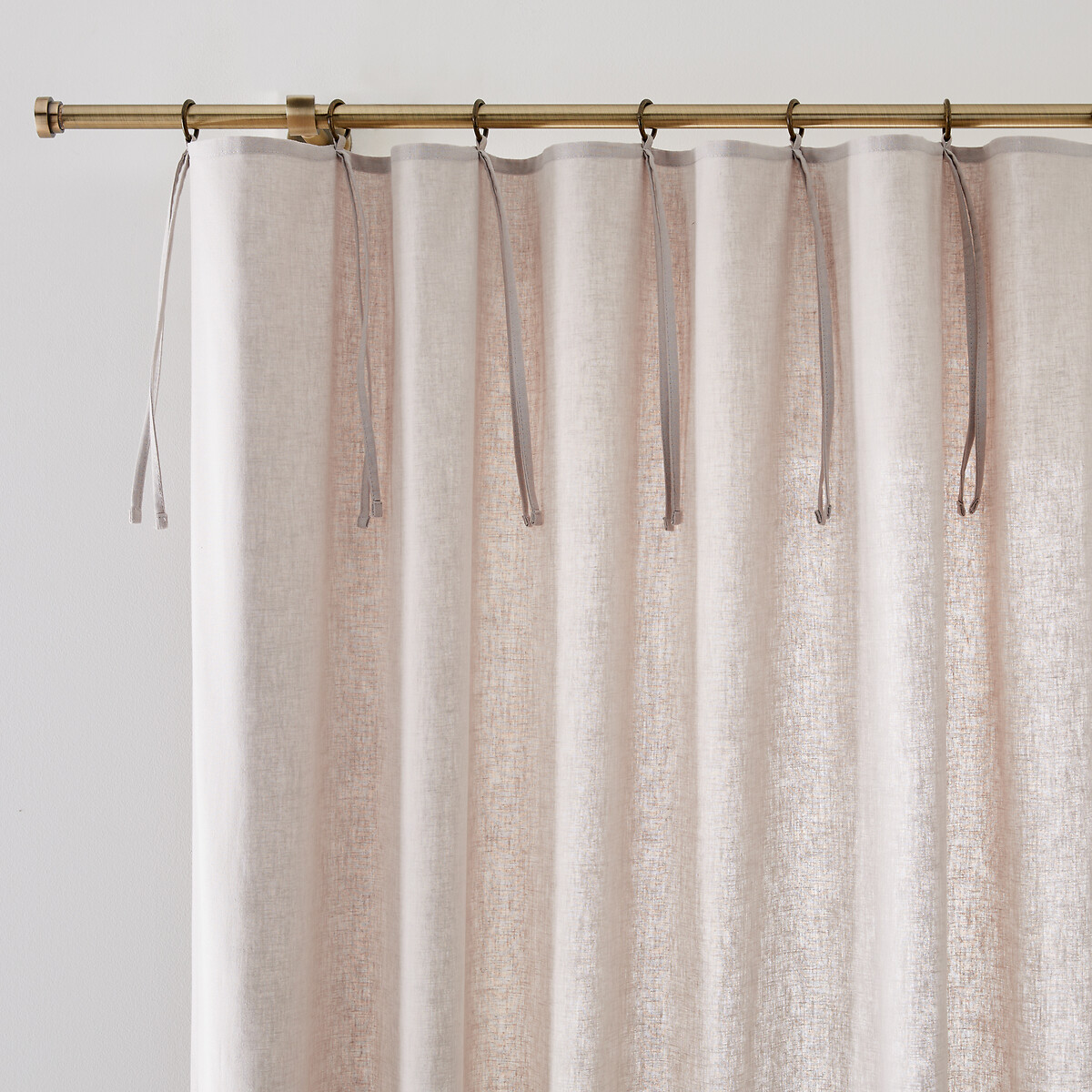 LA REDOUTE INTERIEURS<br>Cortina de meio linho com acabamento em laços e ilhós, Lincot