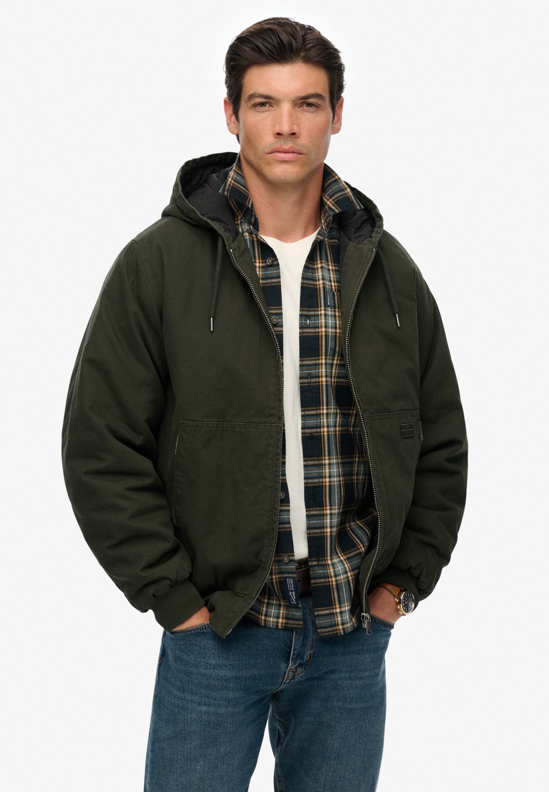 Superdry Parka »CANVAS SURPLUS HOODED JKT« mit Kapuze