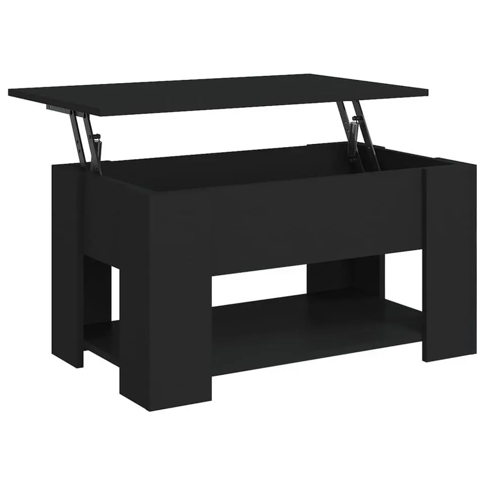 vidaXL - Salontafel - Zwart - Bewerkt hout - 79 x 49 x 41 cm