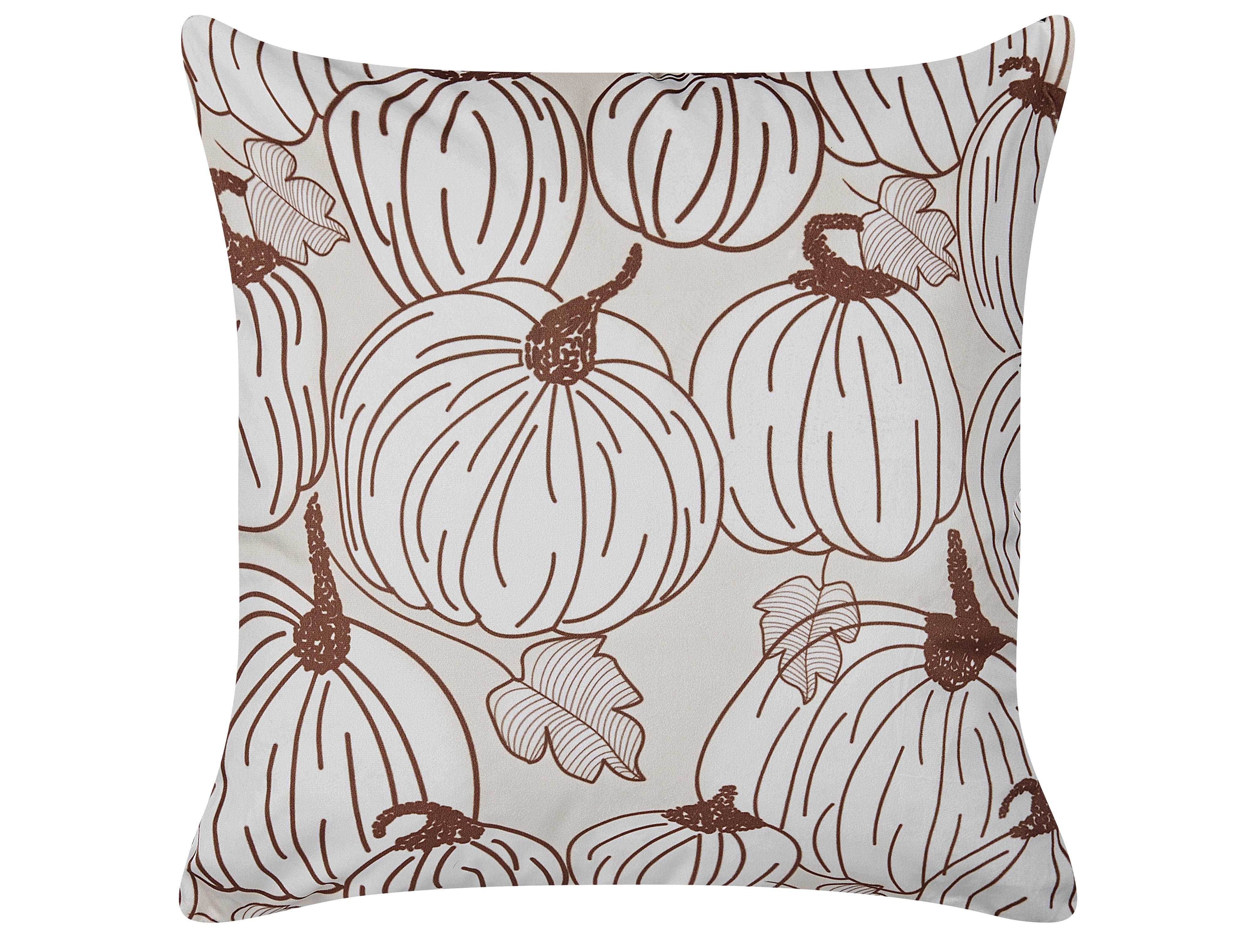 Set van 2 sierkussens GOURD Fluweel 45 x 45 cm Beige bladpatroon