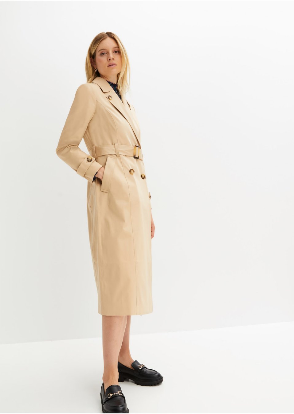 Trench-coat avec ceinture (Ens. 2 pces.)