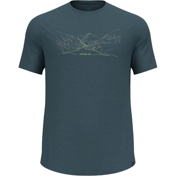 T-shirt randonnée ODLO ASCENT PW 130 RUN. BIKE. HIKE. CREW NECK S/S DARK SLATE MELANGE