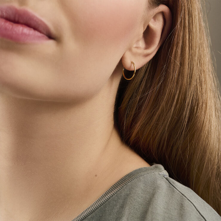 Pernille Corydon Jewellery Micro Plain Hoops 15 mm Guld