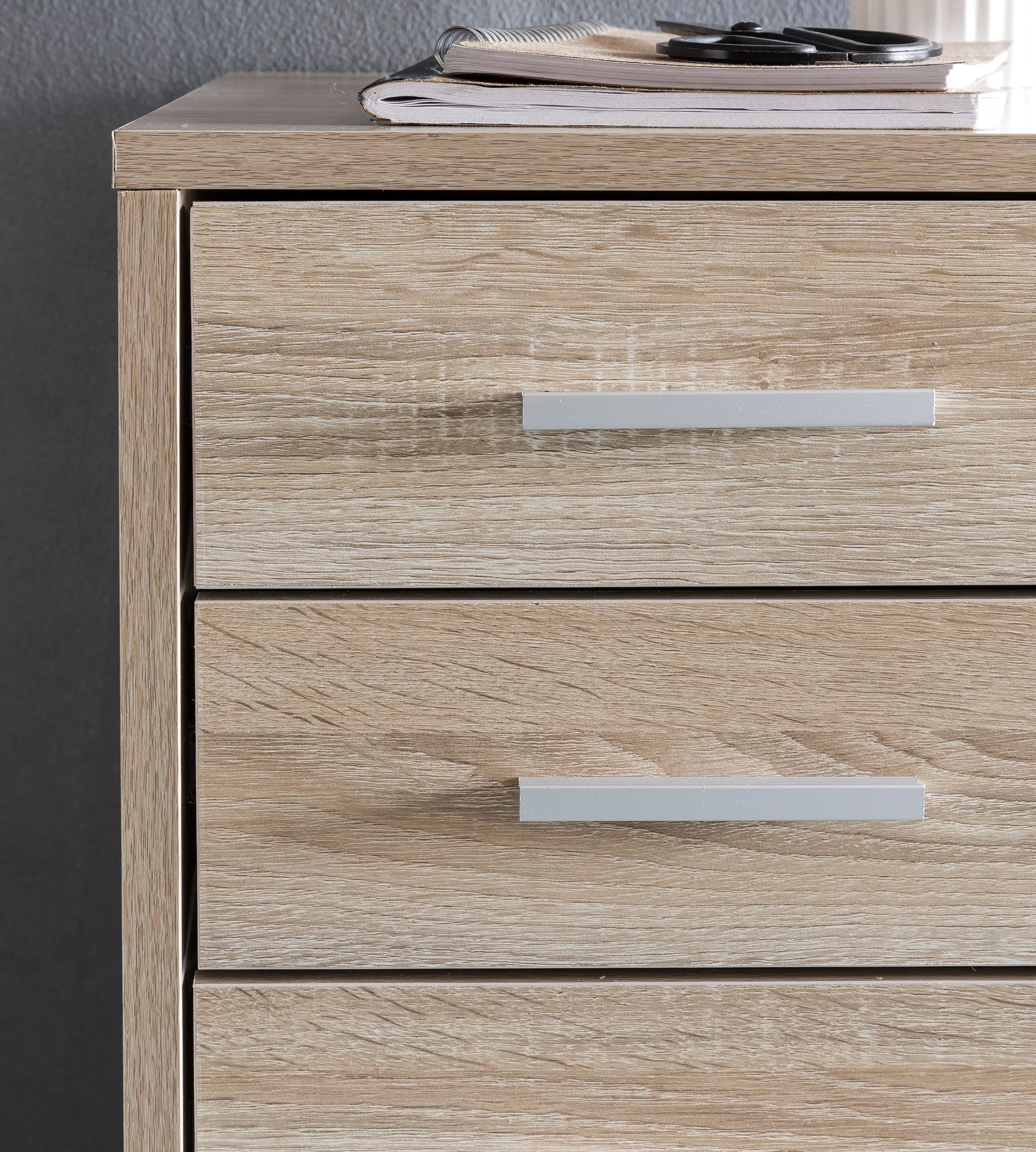 KADIMA DESIGN Schubladenschrank ITTER Holz: 5 Schubladen, Rollen, melaminharzbeschichtet