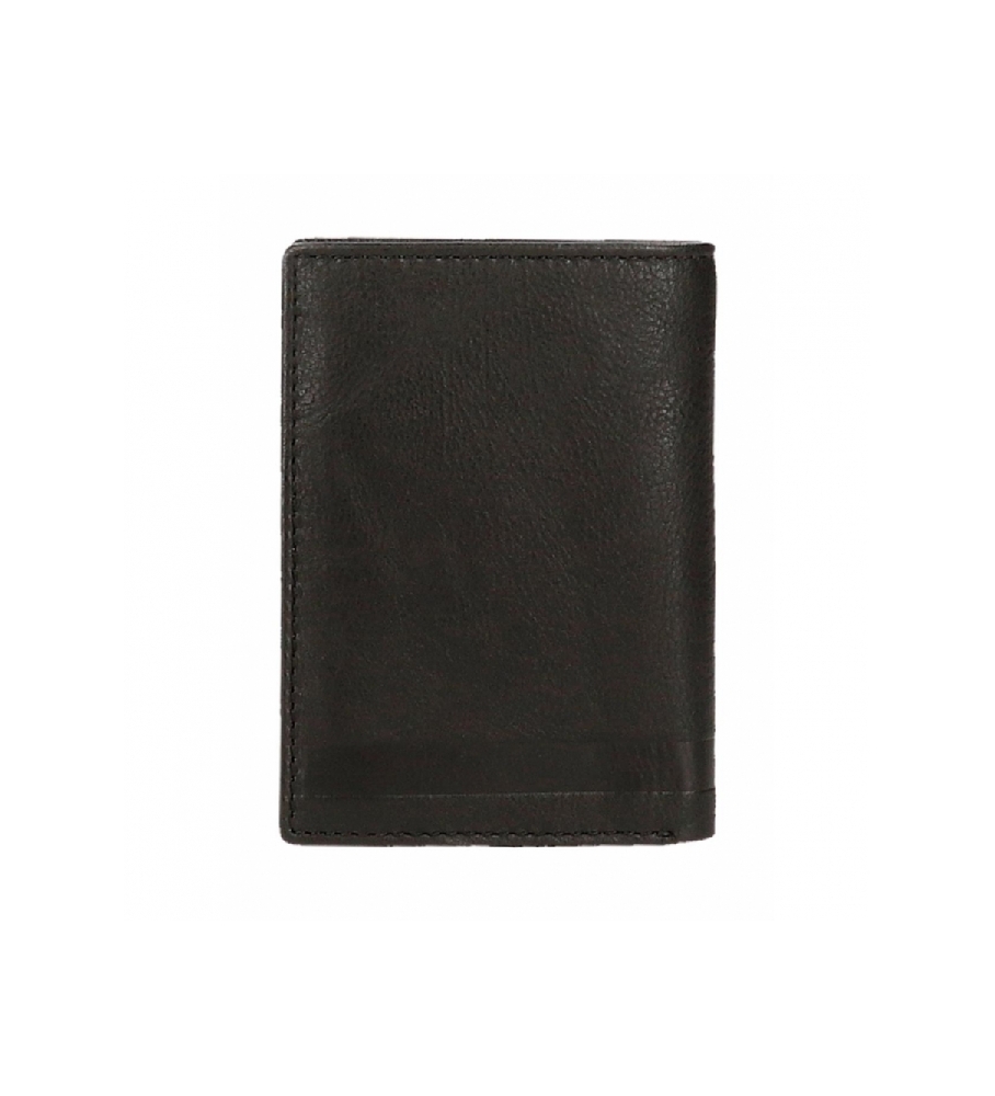 Carteira vertical Joumma Bags Adept Alan com porta-moedas, preta - 8,5 x 11,5 x 1 cm -