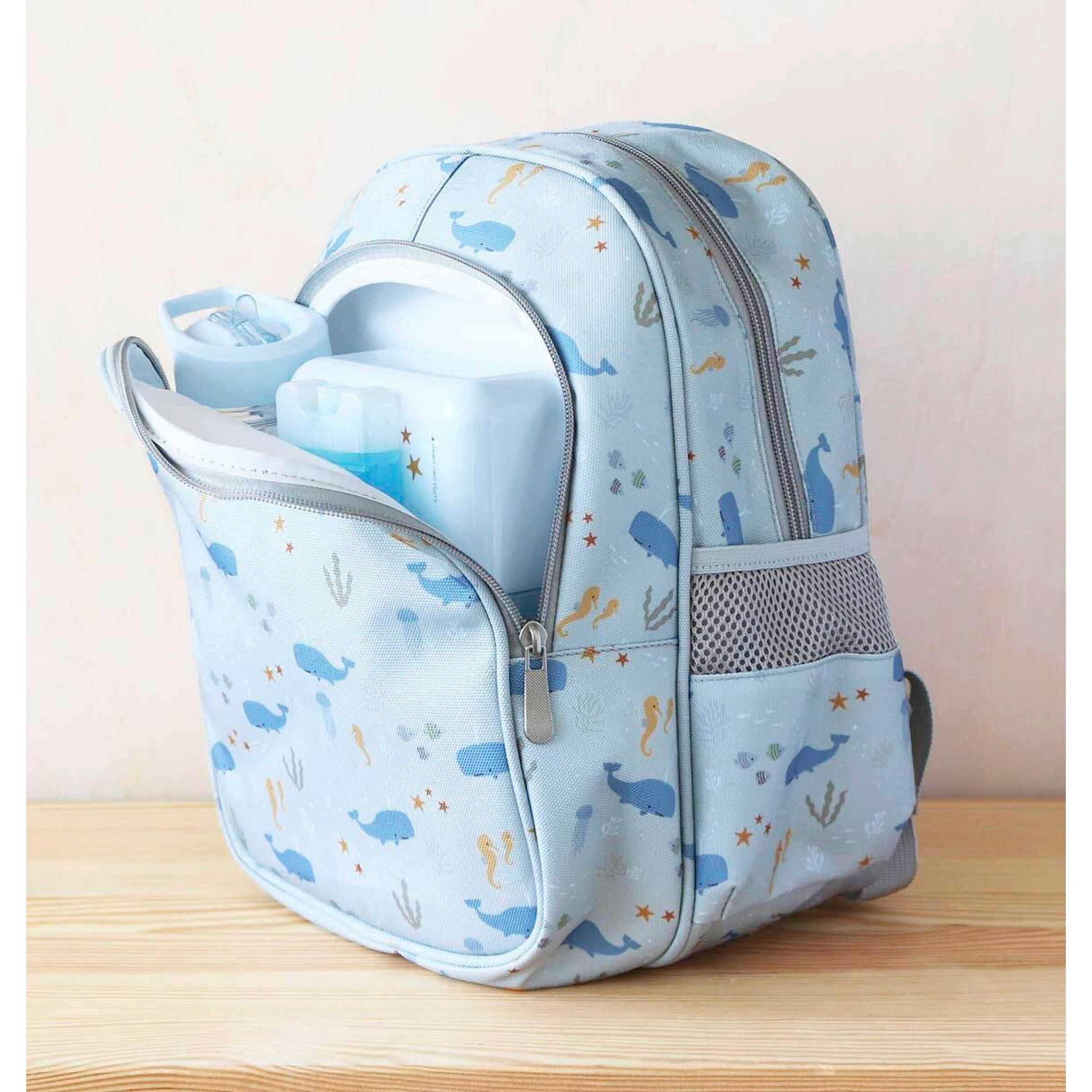A Little Lovely Company Rucksack mit Isolierfach hellblau - Ozean