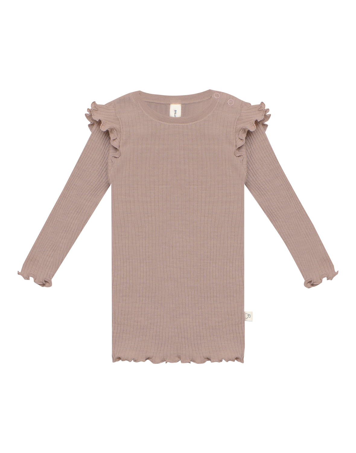 Shirt met ruches van merinowol voor baby's