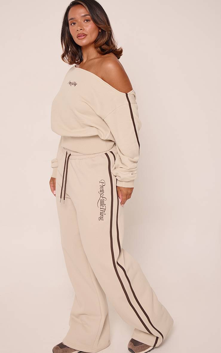 Crème Jogging Shape PrettyLittleThing À Jambes Larges Contrastées