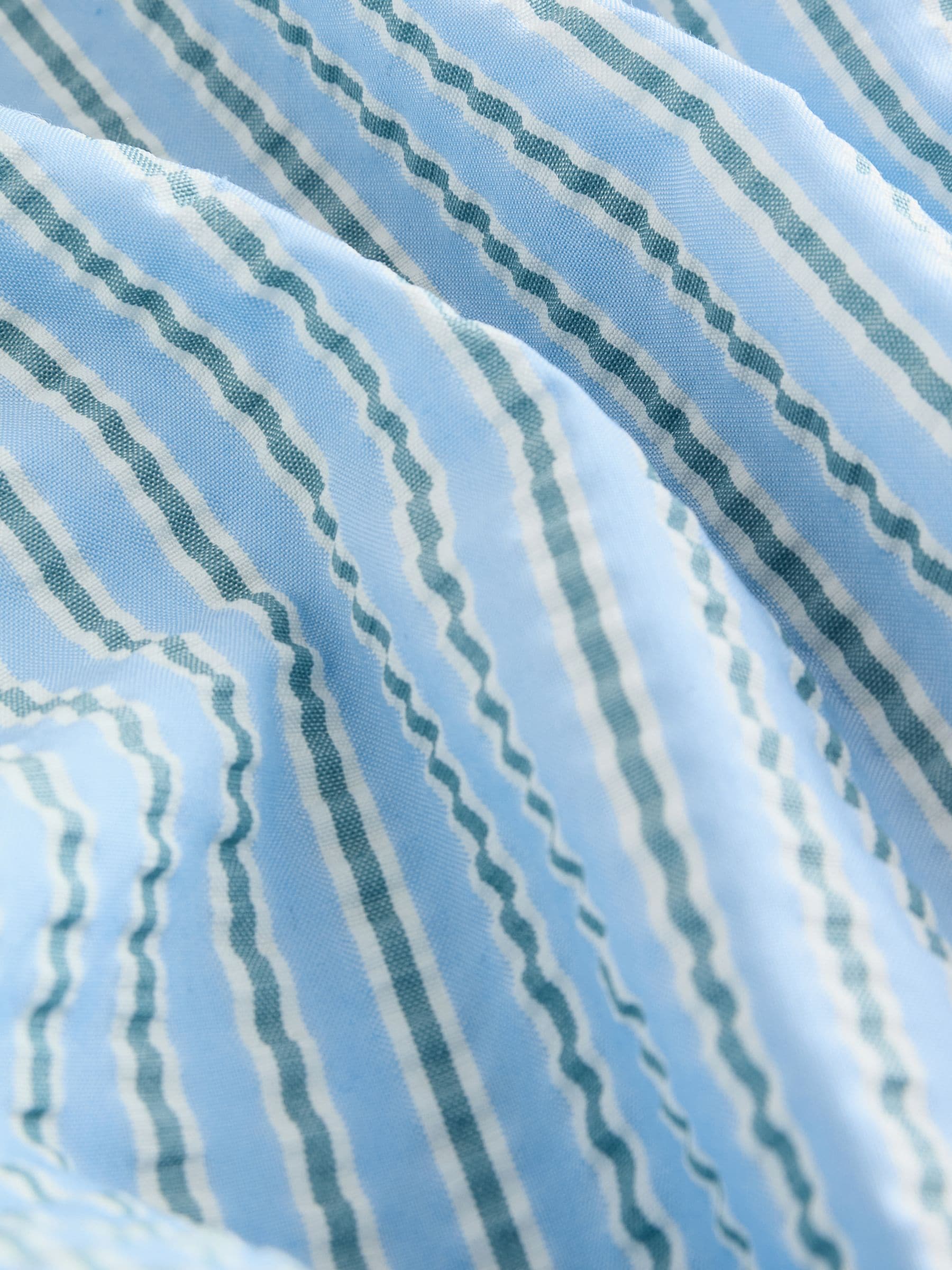 Lichtblauw, meerkleurig gestreept - Signature Tailored zwembroek met tailleband