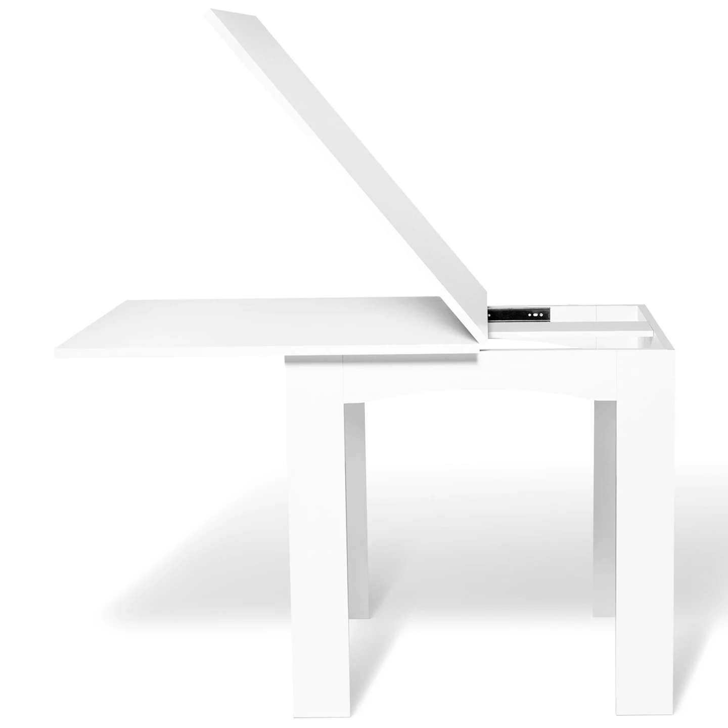 Table à manger extensible rectangle DONA 4-8 personnes blanche 80-160 cm