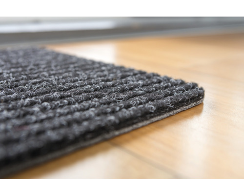 Geribbelde mat antraciet 25x60 cm