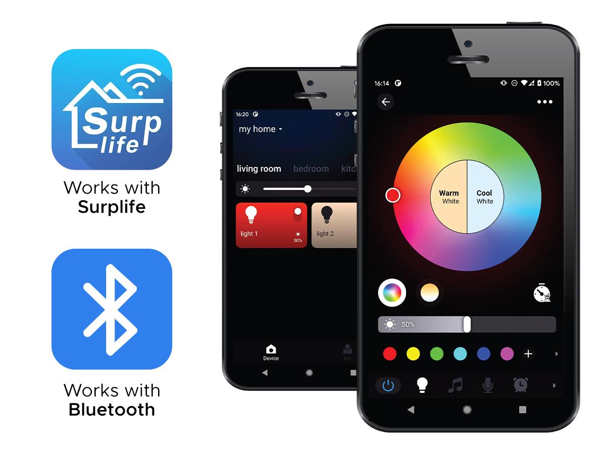 Lichtsnoer slimme LED met app SAARLOQ 2 m Multicolor