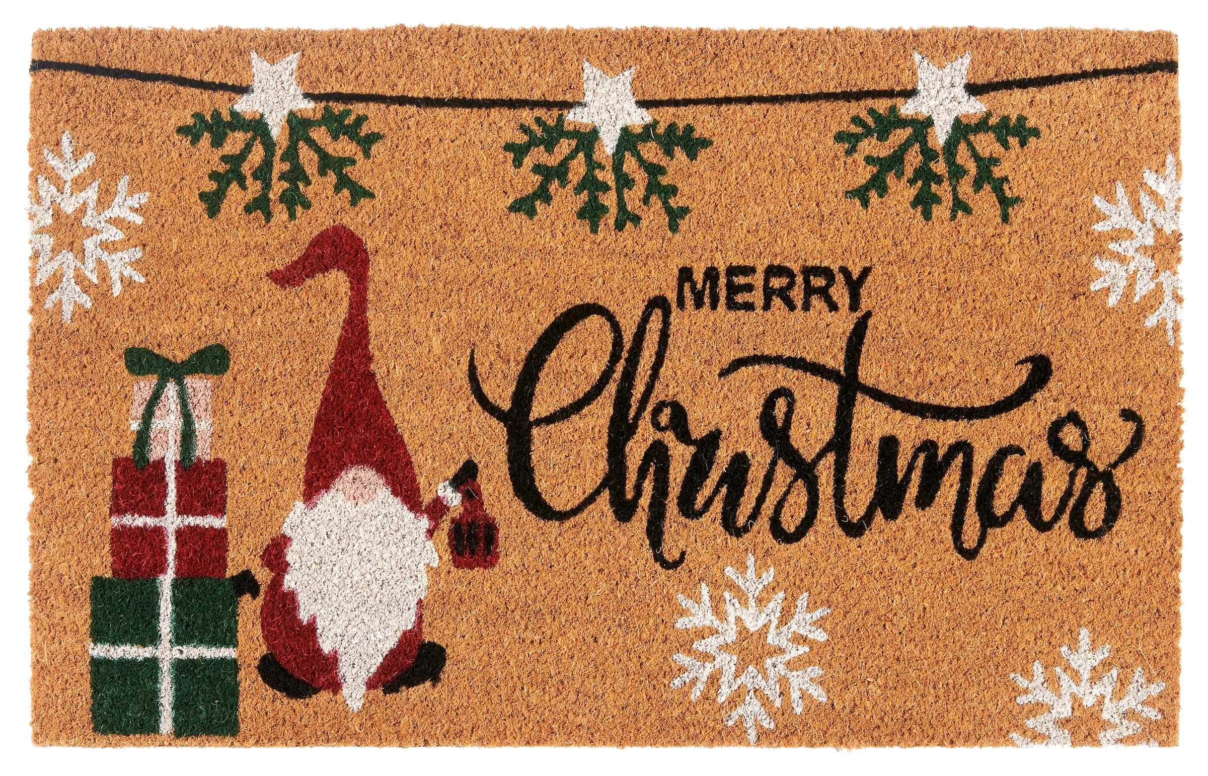 HANSE Home Fussmatte »Kokos Merry Christmas Gifts, Türmatte« rechteckig 15 mm Höhe Schmutzfangmatte, Rutschfest, Outdoor, Weihnachten, Kokosmatte, Flur