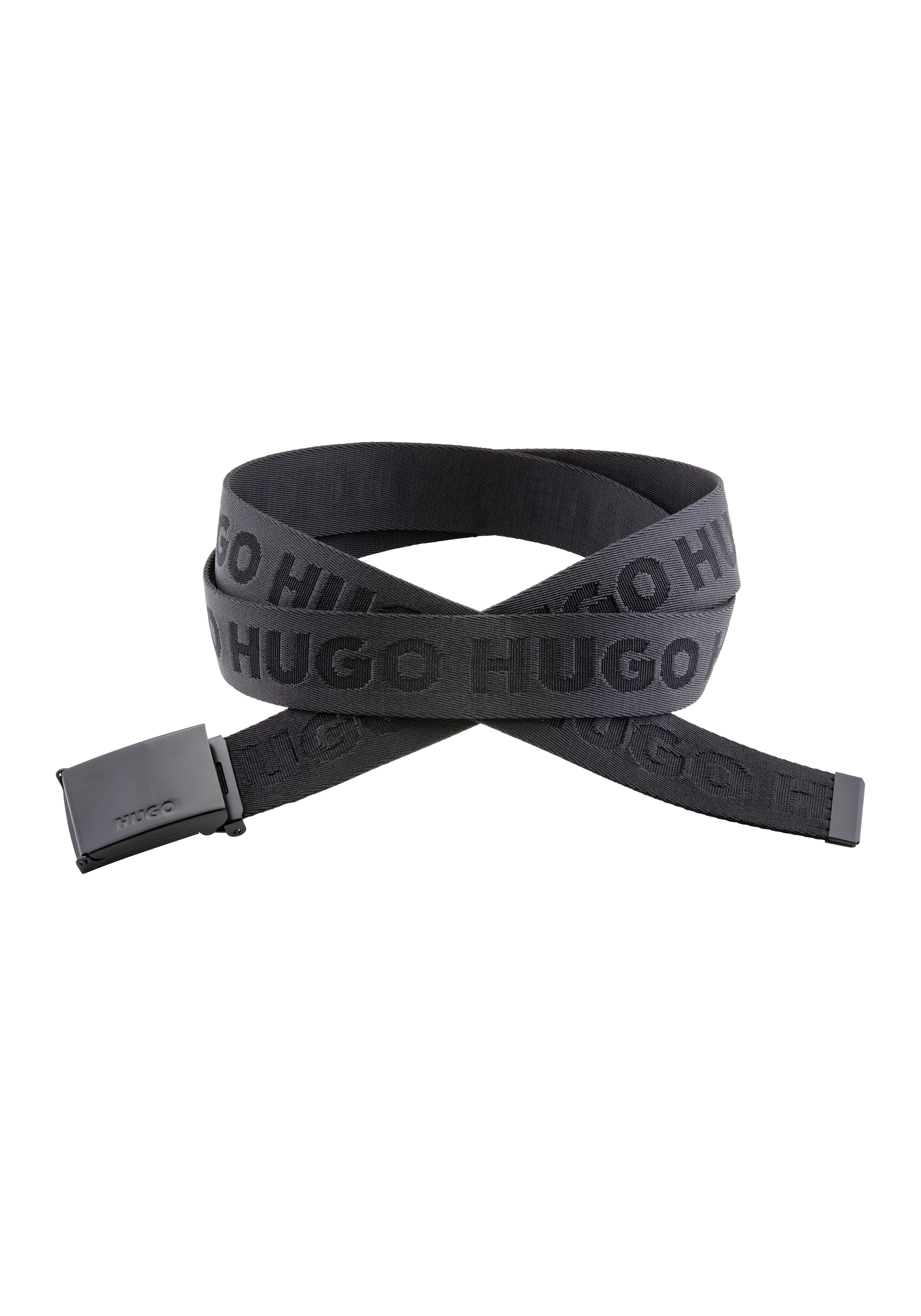 HUGO Stoffgürtel »Garratt-Tp-HUGO_Os35«, mit Jaquard Logoschriftzug