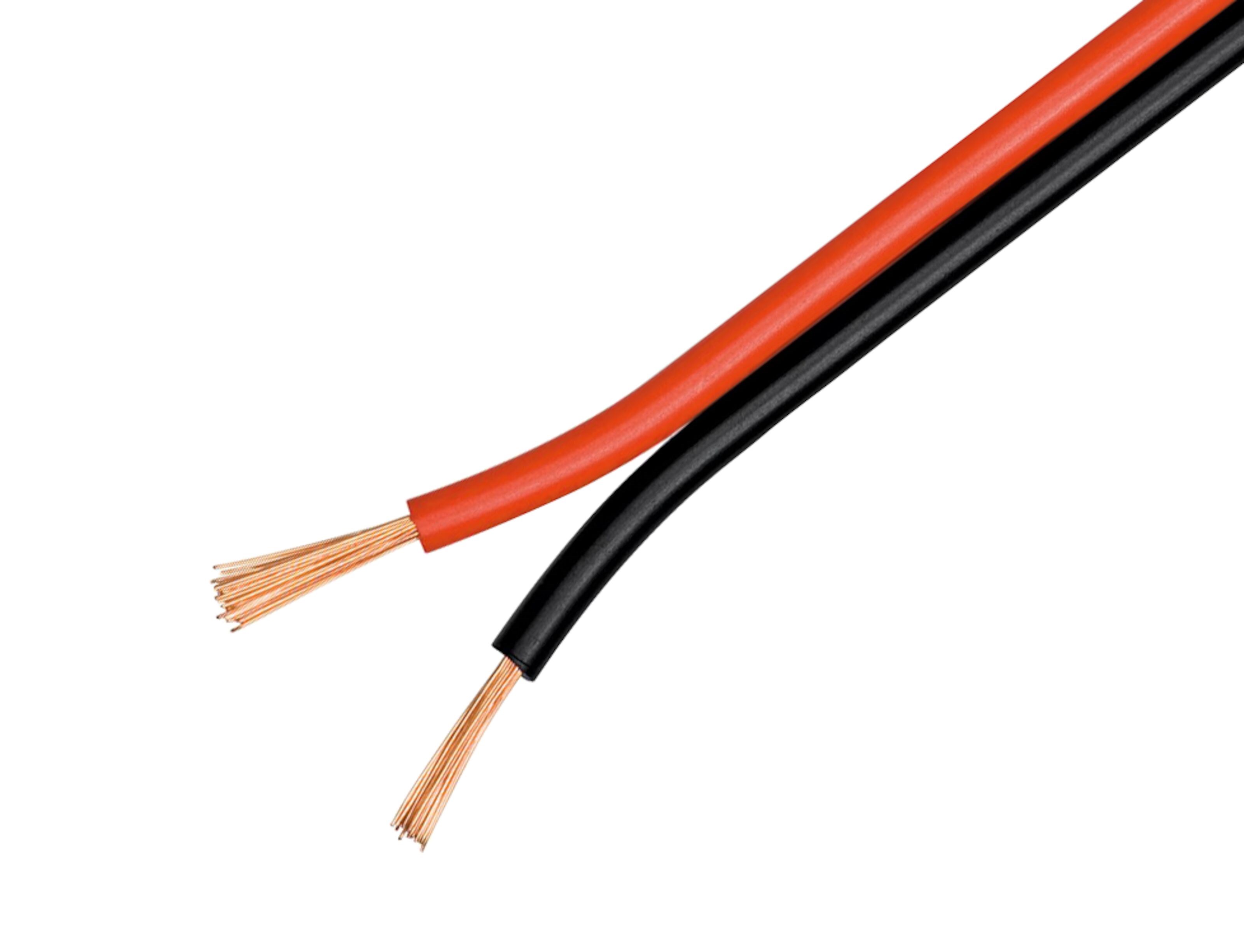 Høyttalerkabel 2,5 mm², svart/rød 10 m