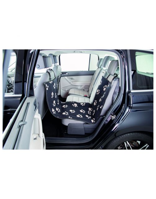 Trixie Autobeschermdeken Smal Met Hoge Zijdelen - Hondenautoaccessoire - 50x145 cm Zwart Beige