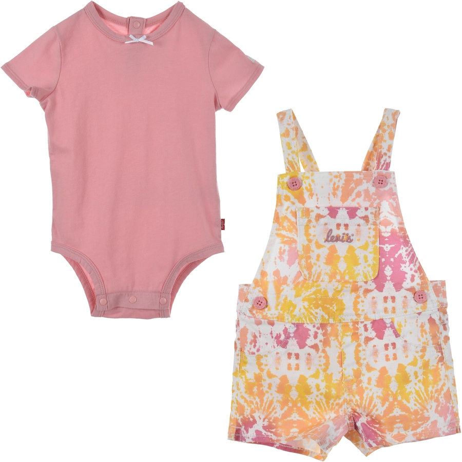 Levi's® Set Latzhose und Body rosagelb