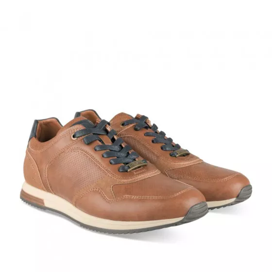 Baskets COGNAC DENIM SIDE