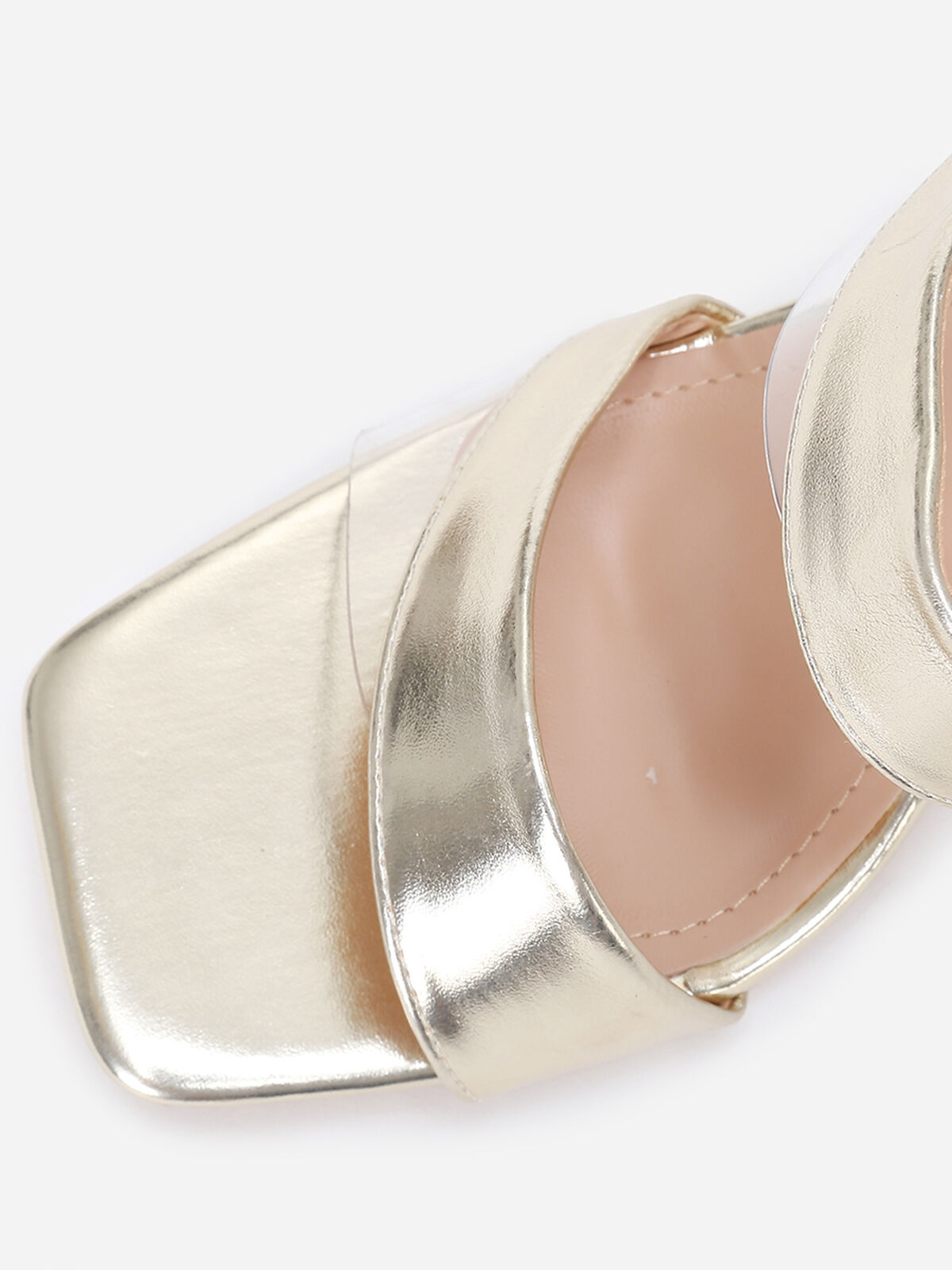 Mules à brides et transparentes grandes tailles- Doré