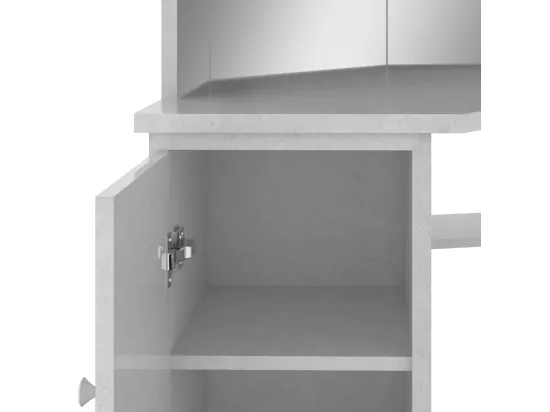 Coiffeuse d'angle avec LED Gris béton 111x54x141,5 cm