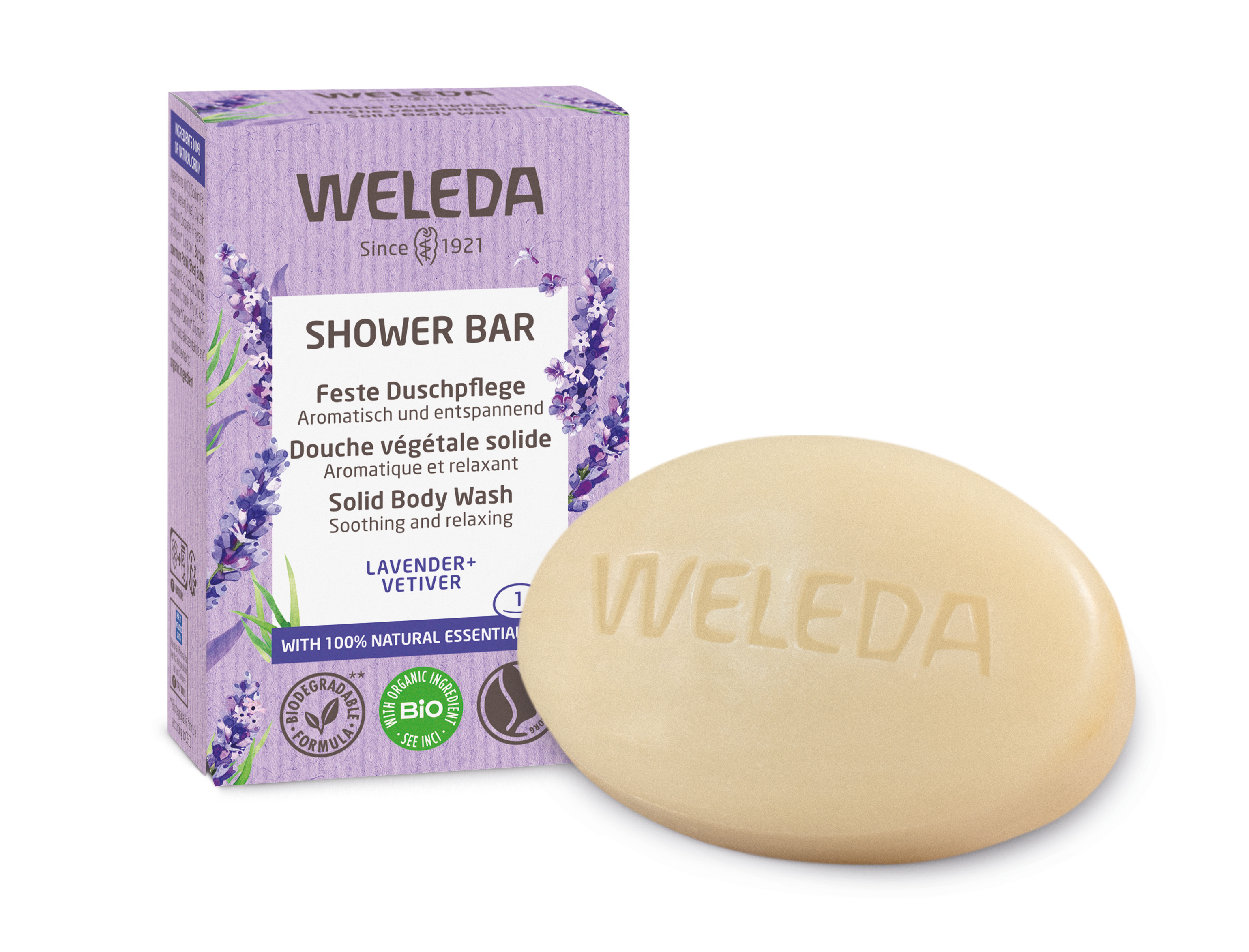 Weleda Feste Duschpflege<br>75 g, fest, Lavender Vetiver