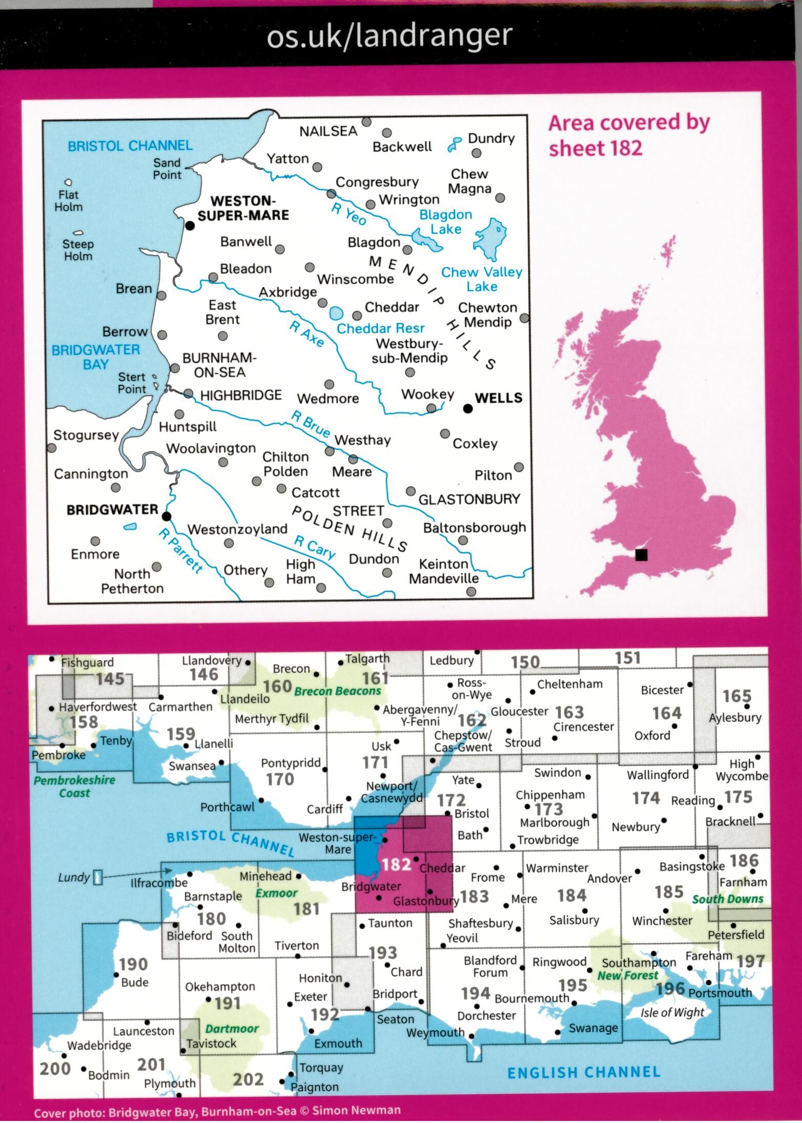 ORDNANCE SURVEY - 182 GB WESTON SUPER MARE 1 50 000