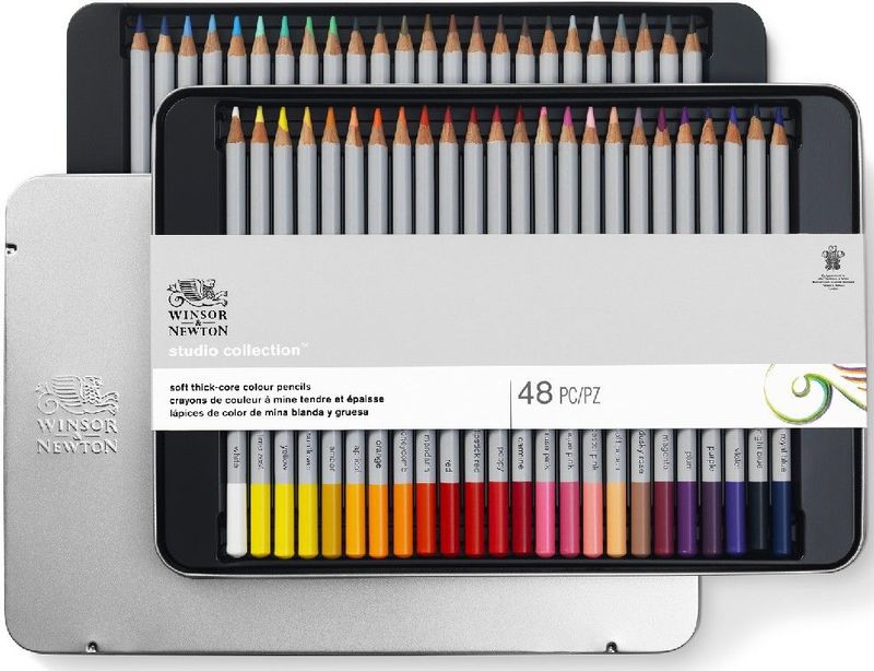 Winsor & Newton Studio Collection Soft thick-core Kleurpotloden 48 stuks