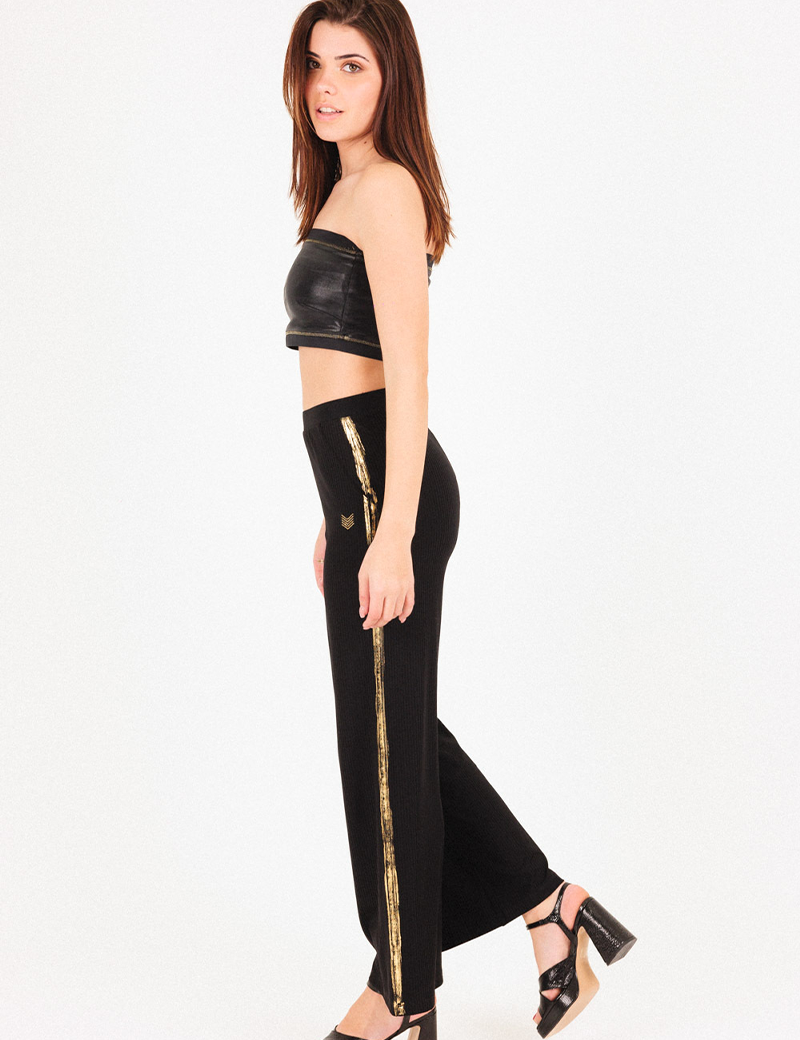 HBT PANTALON FEMME CHLOÉ LARGE NOIR