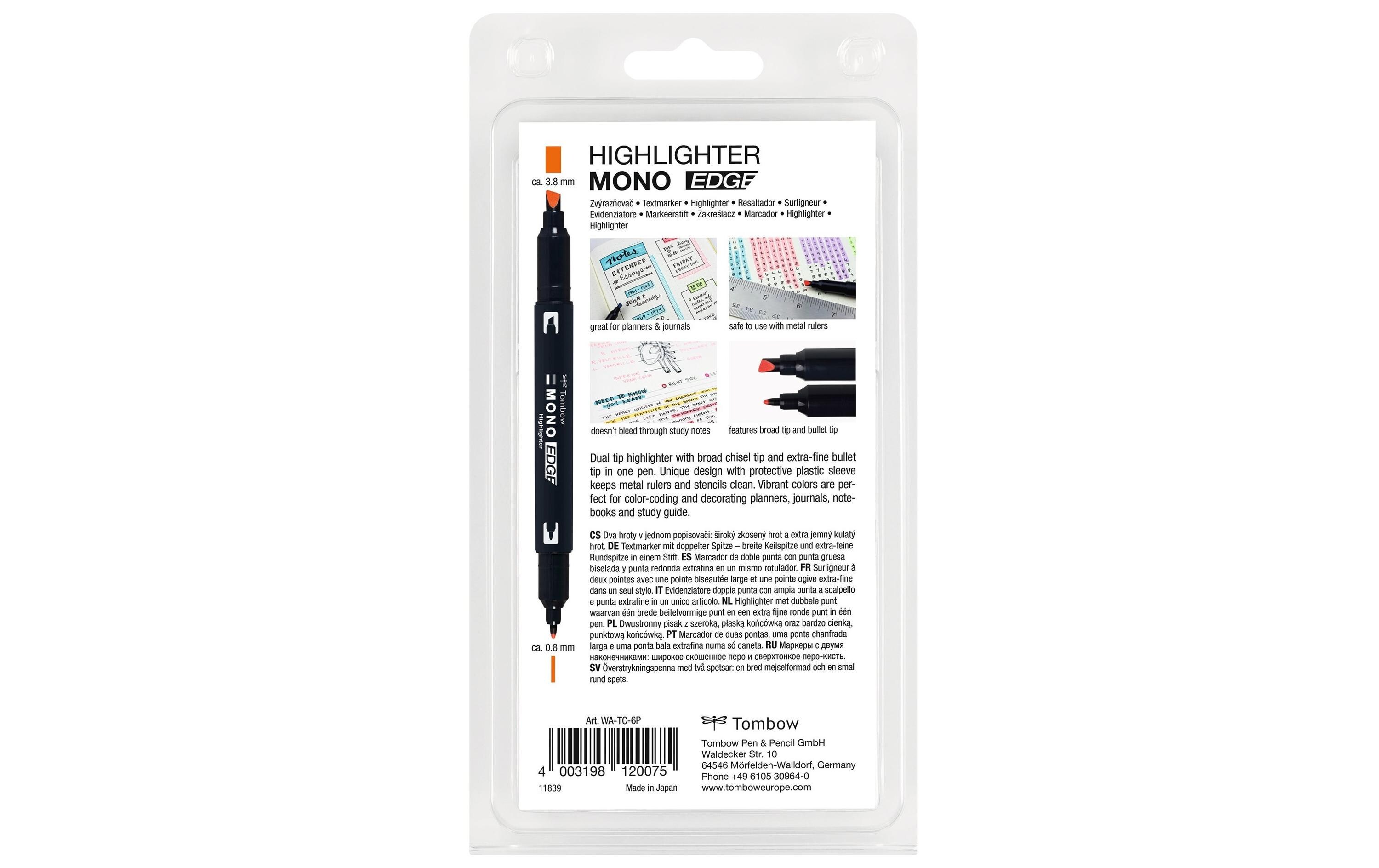 Textmarker MONO EDGE, 6er-SetTextmarker mit zwei Spitzen