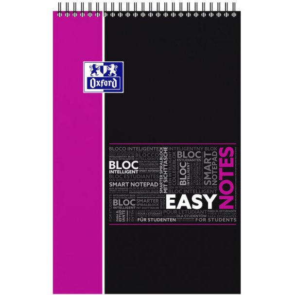 Bloc de bureau spirale Oxford Etudiants Easynotes 21 x 32,4 cm 5 x 5 mm 160 pages coloris assortis