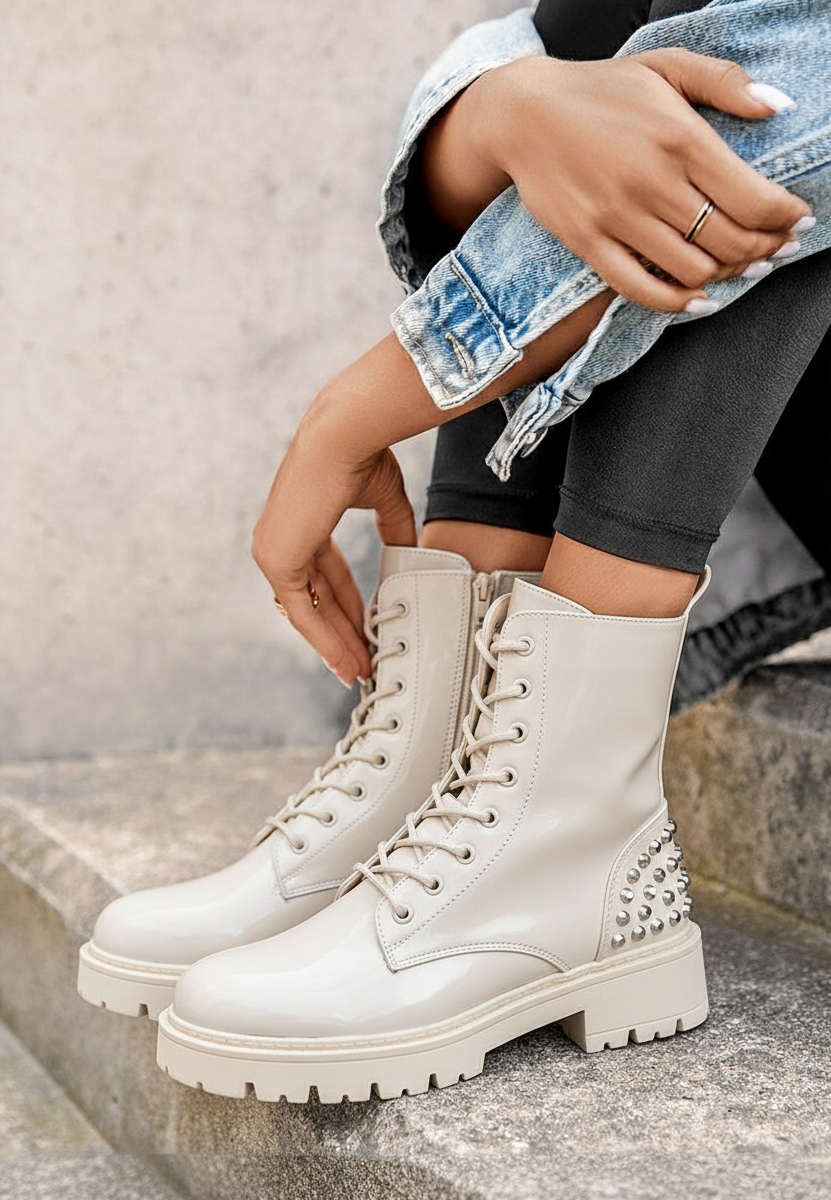 Bottines à plateau beige Erminia