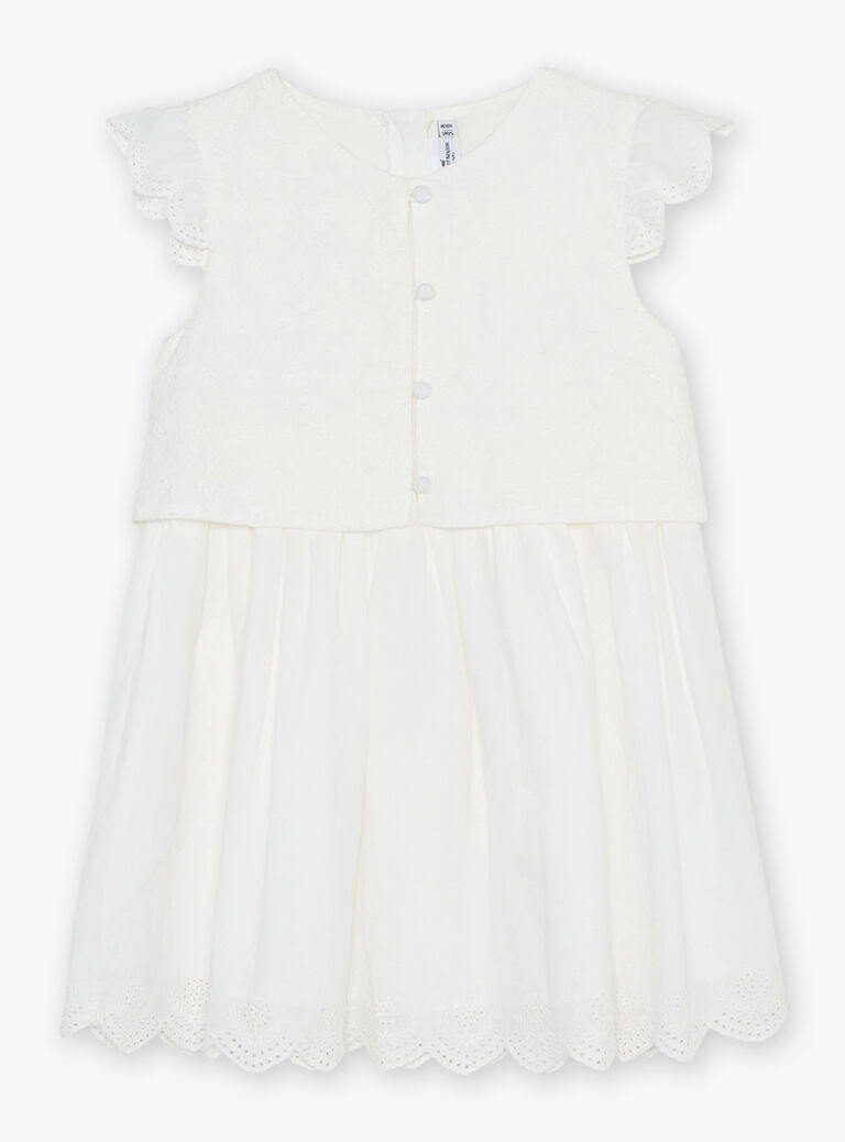 Robe écrue à broderies fantaisie