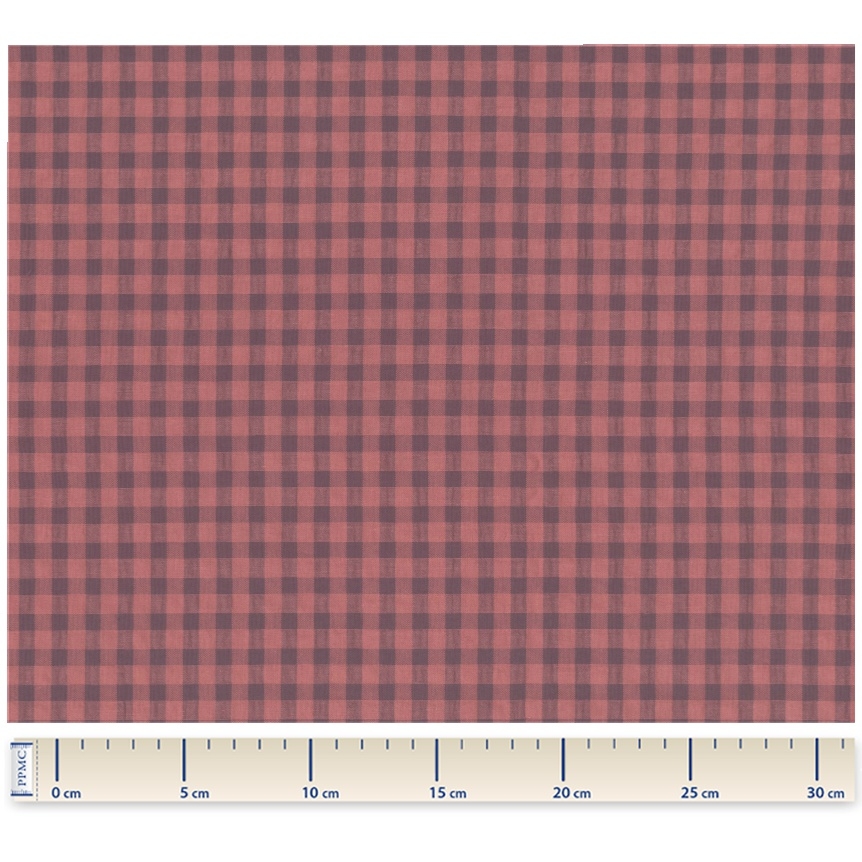 Tissu Coton Au Mètre Ex2461 Vichy Seersucker Aubergine Brique