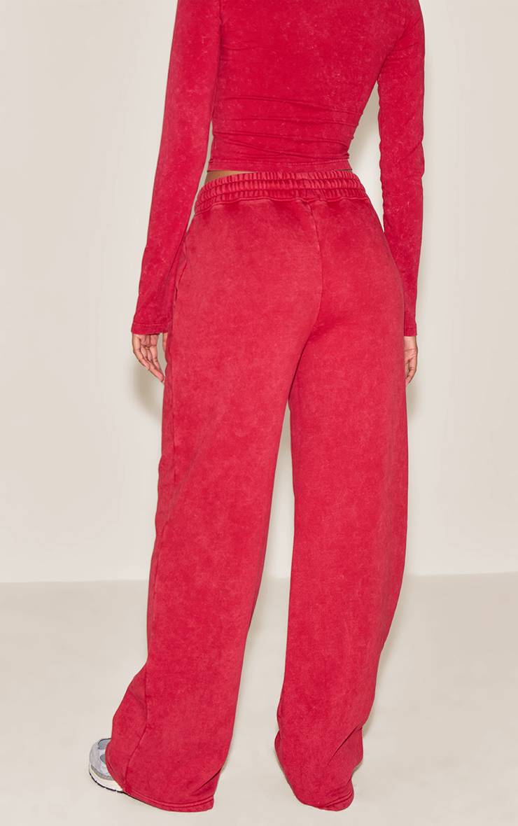 Rouge Joggers Larges Délavés
