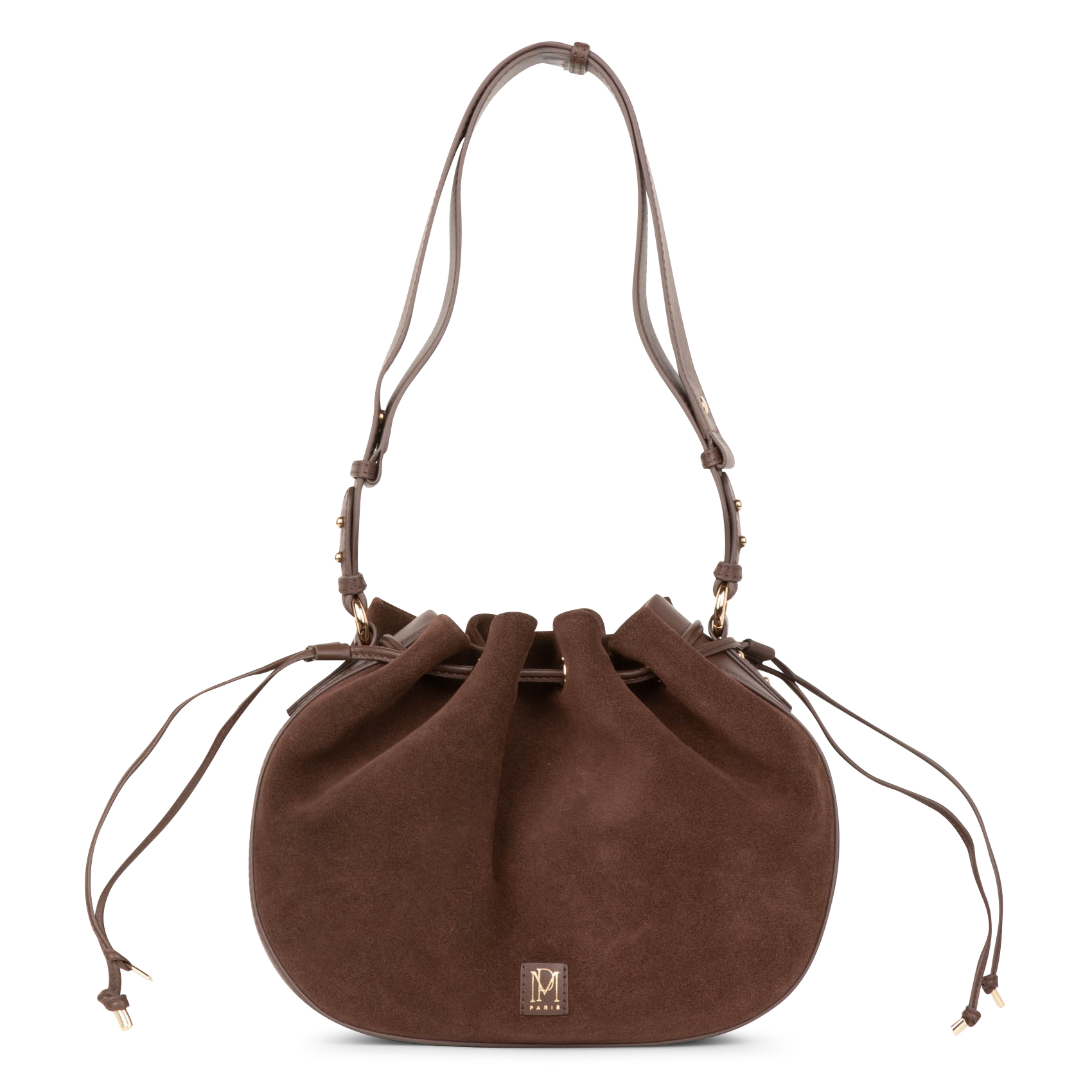 SAULINE - Sac en cuir velours | Marron