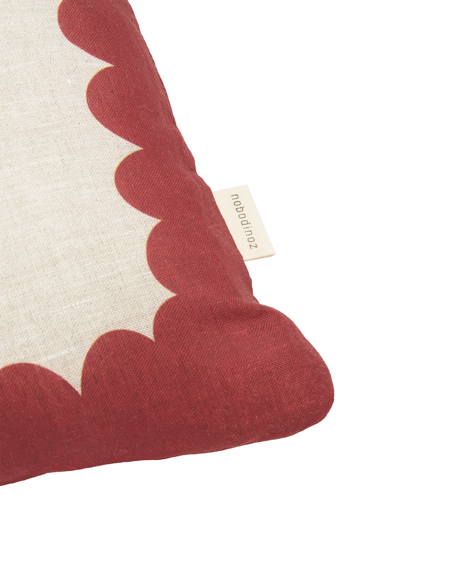 Coussin rectangulaire en lin français vibes l | Rouge