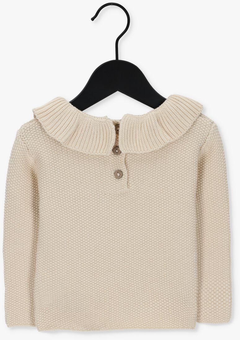 QUINCY MAE beige quincy mae trui ruffle collar knit sweater
