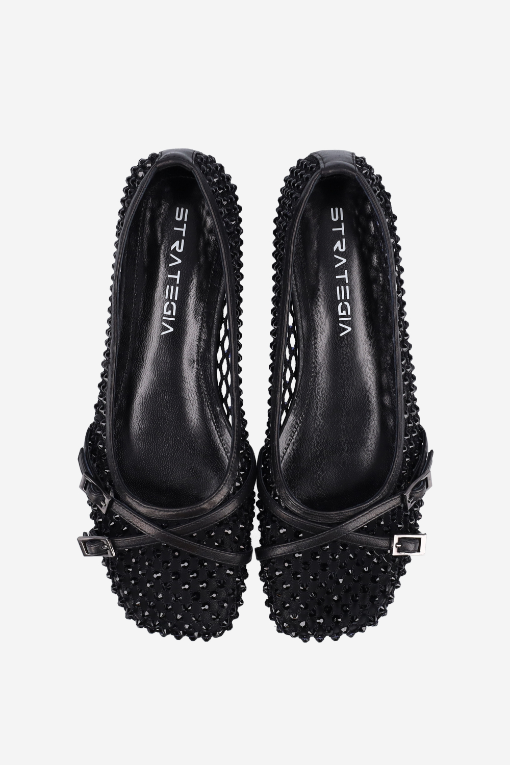 Embellished cross over ballerinas